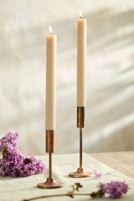 Ribbed Taper Candles, Set of 2