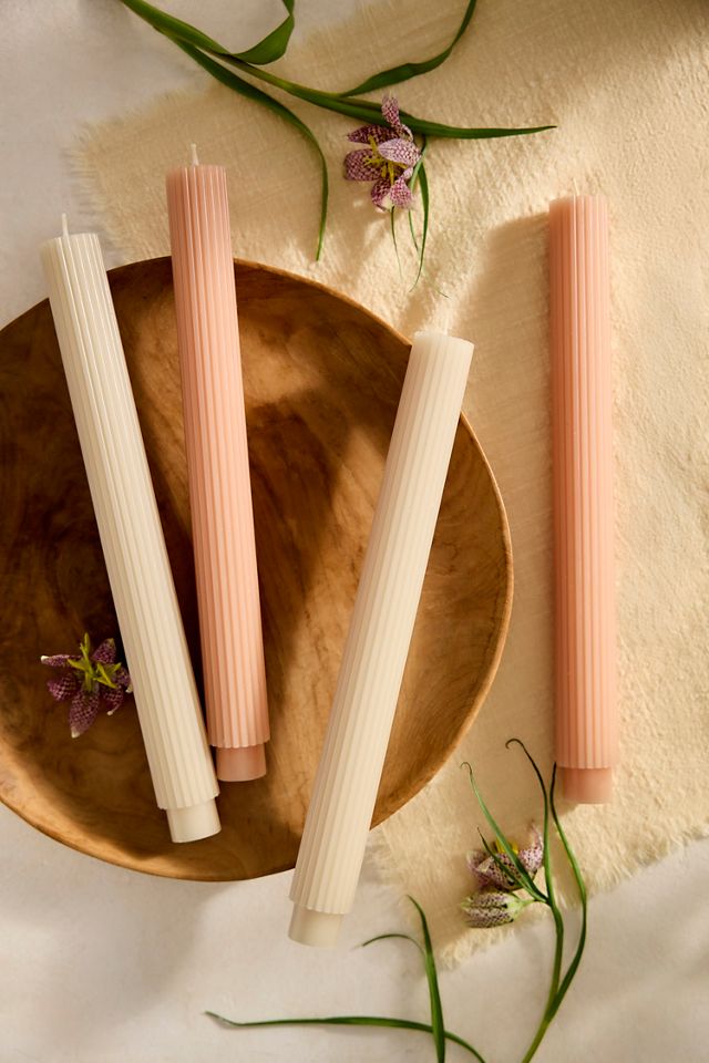 Ribbed Taper Candles, Set of 2 #1