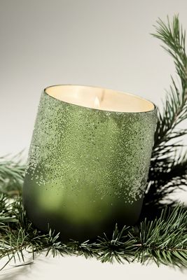 Capri Blue Fir & Firewood Icy Medium Glass Decorator Candle