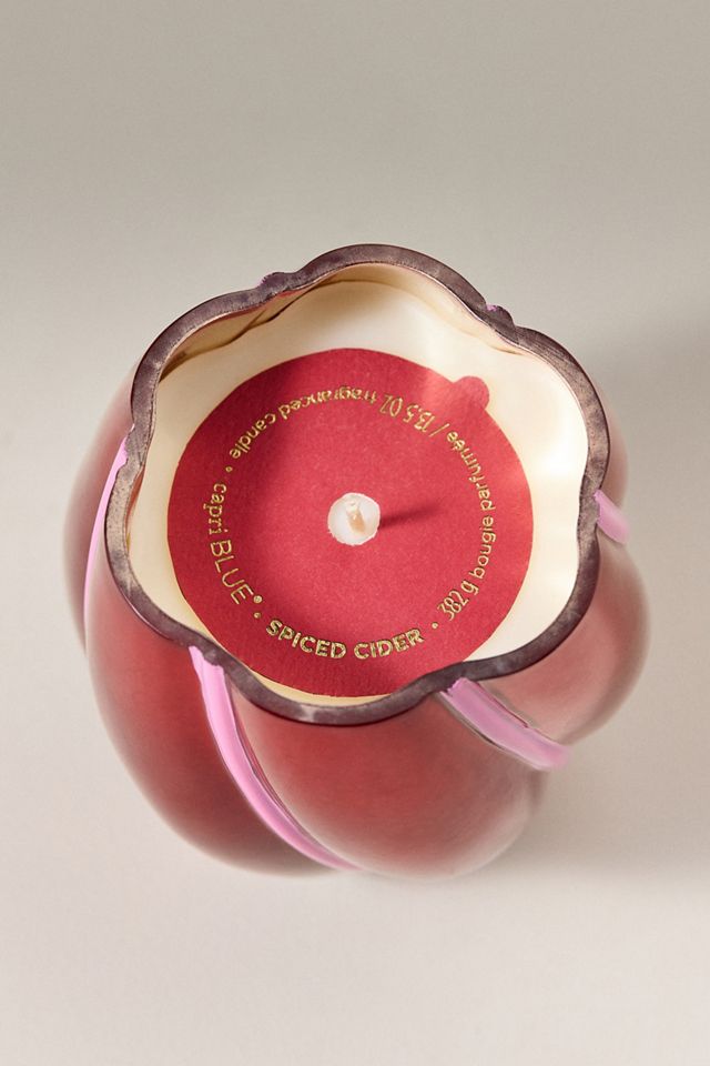 Candela Decorativa in Vetro a Spirale Capri Blue Spiced Cider #1