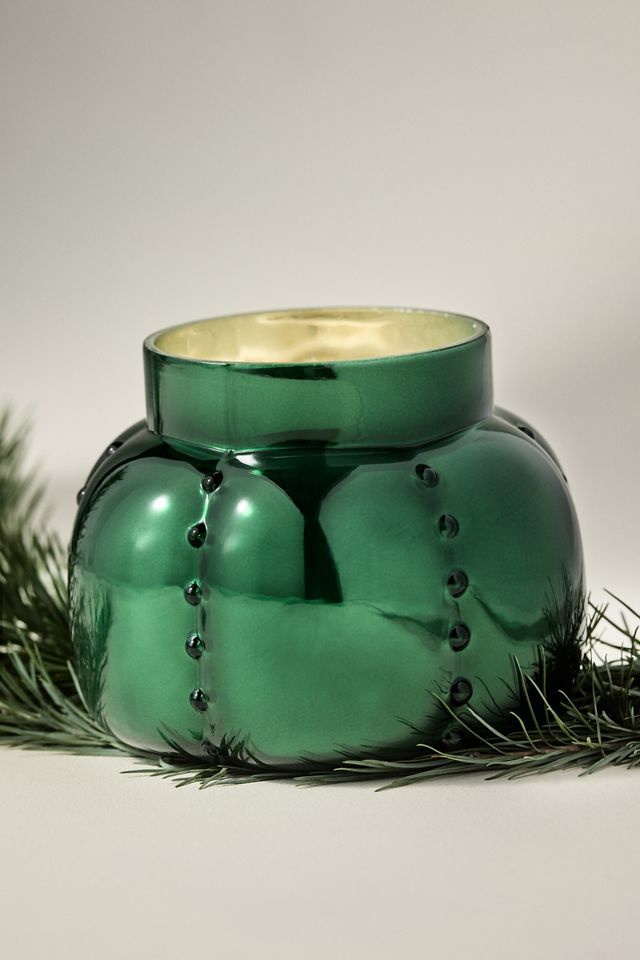 Candela Ornamentale in Vetro Abete e Legna da Ardere Capri Blue #3