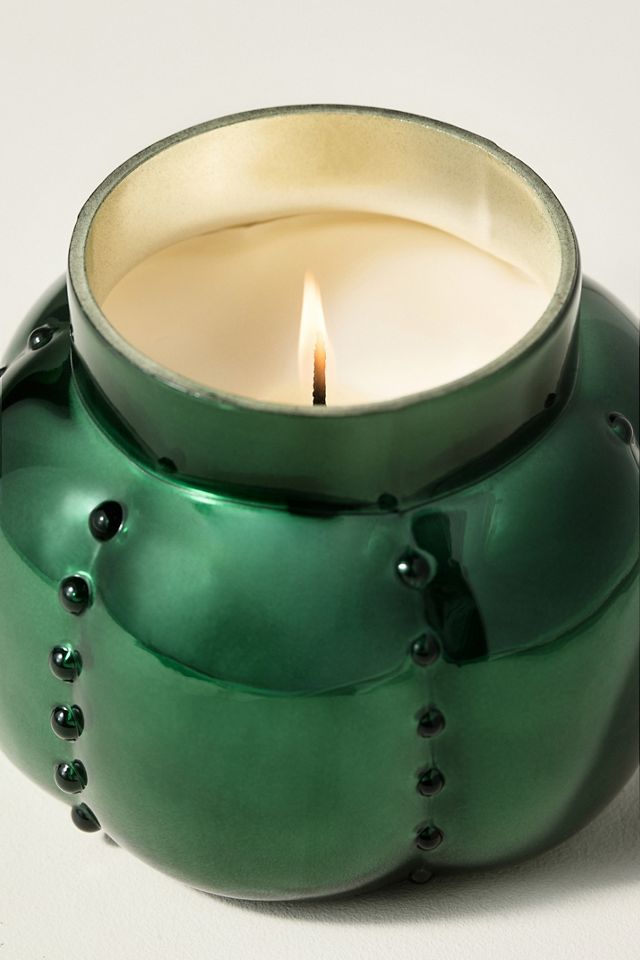 Candela Ornamentale in Vetro Abete e Legna da Ardere Capri Blue #4