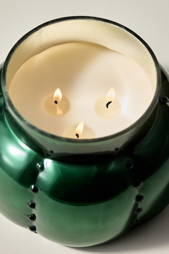 Candela Ornamentale in Vetro Abete e Legna da Ardere Capri Blue #6