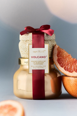 Capri Blue Volcano Stacking Candle Gift Set In Gold