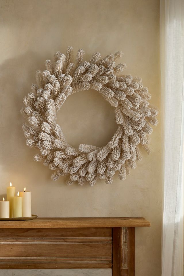 Faux Ivory Fir Wreath #2