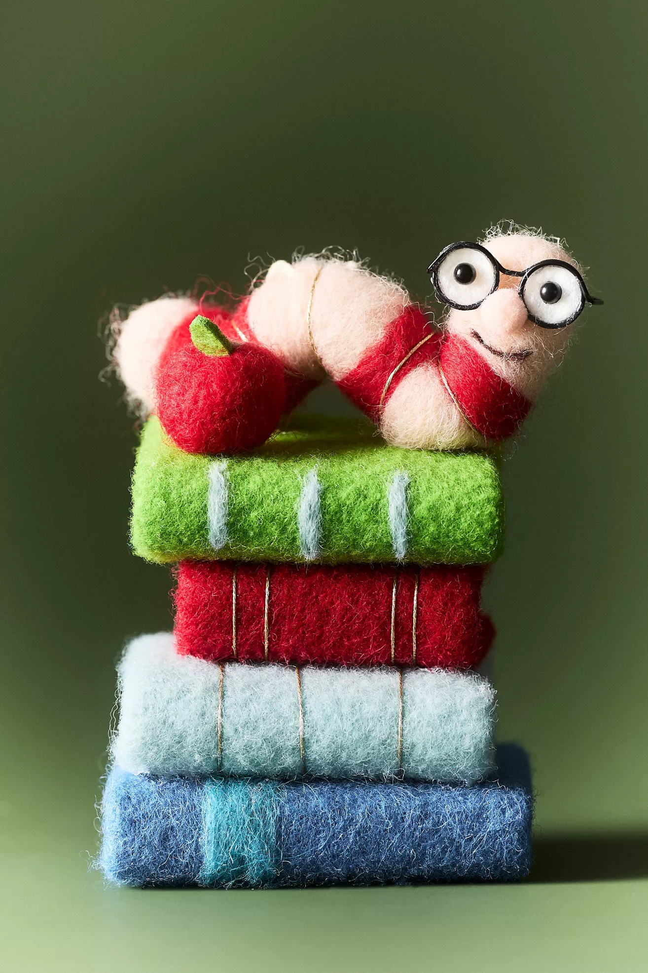 Felt Bookworm Ornament