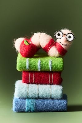Felt Bookworm Ornament