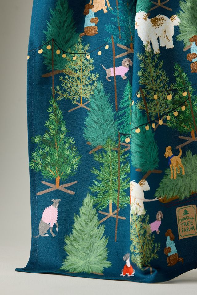 Cotton Christmas Tree Farm Dish Towel #2