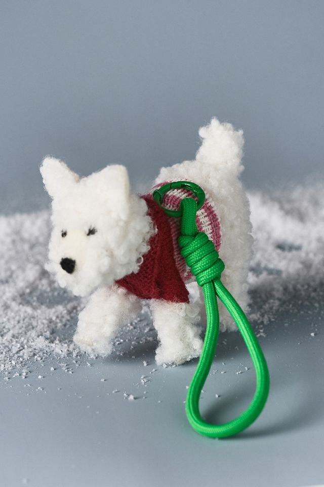 Felted Dog Walker Ornament #1