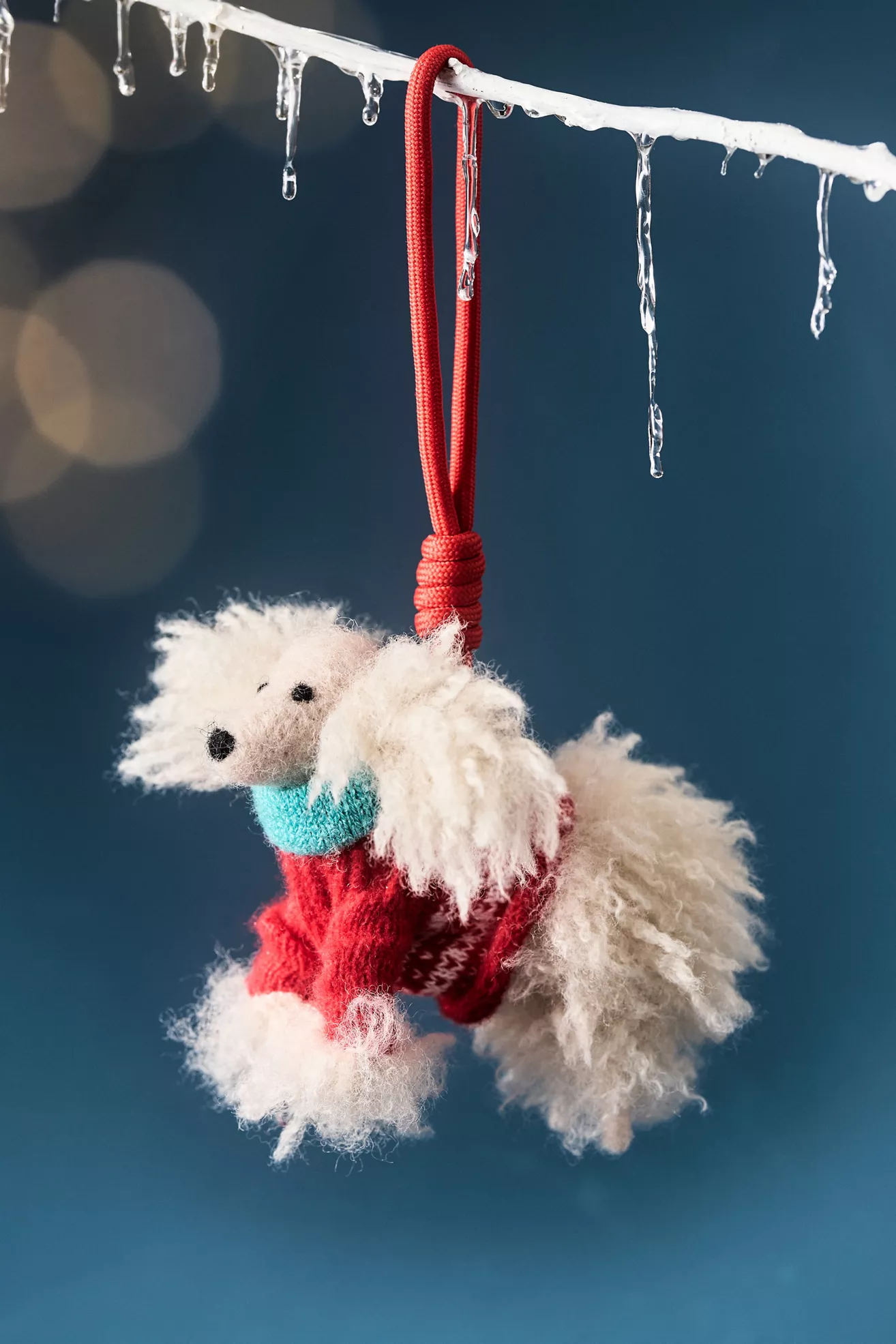 Felted Dog Walker Ornament - thumbnail 5