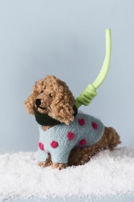 Felted Dog Walker Ornament