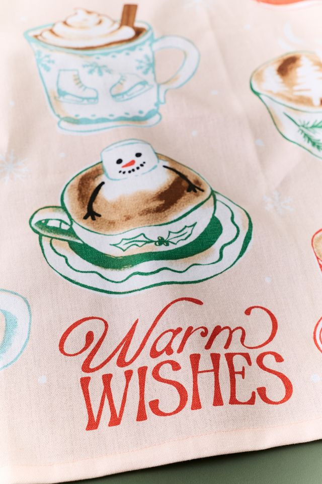 Cotton Holiday Warm Wishes Dish Towel #1