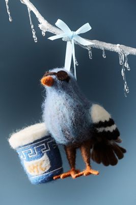 Felted City Pigeon Icon Ornaments
