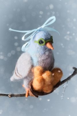Felted City Pigeon Icon Ornaments
