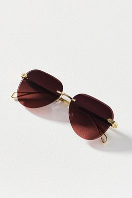 I-SEA Frameless Ombre Aviator Sunglasses