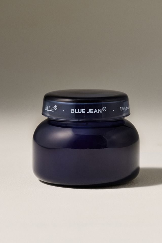 Capri Blue Woody Blue Jean Glass Jar Candle #1