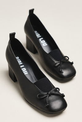 Bibi Lou Ballet Block Heels In Black