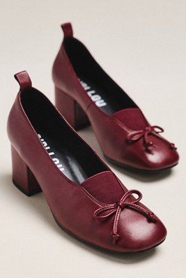 Bibi Lou Ballet Block Heels In Red
