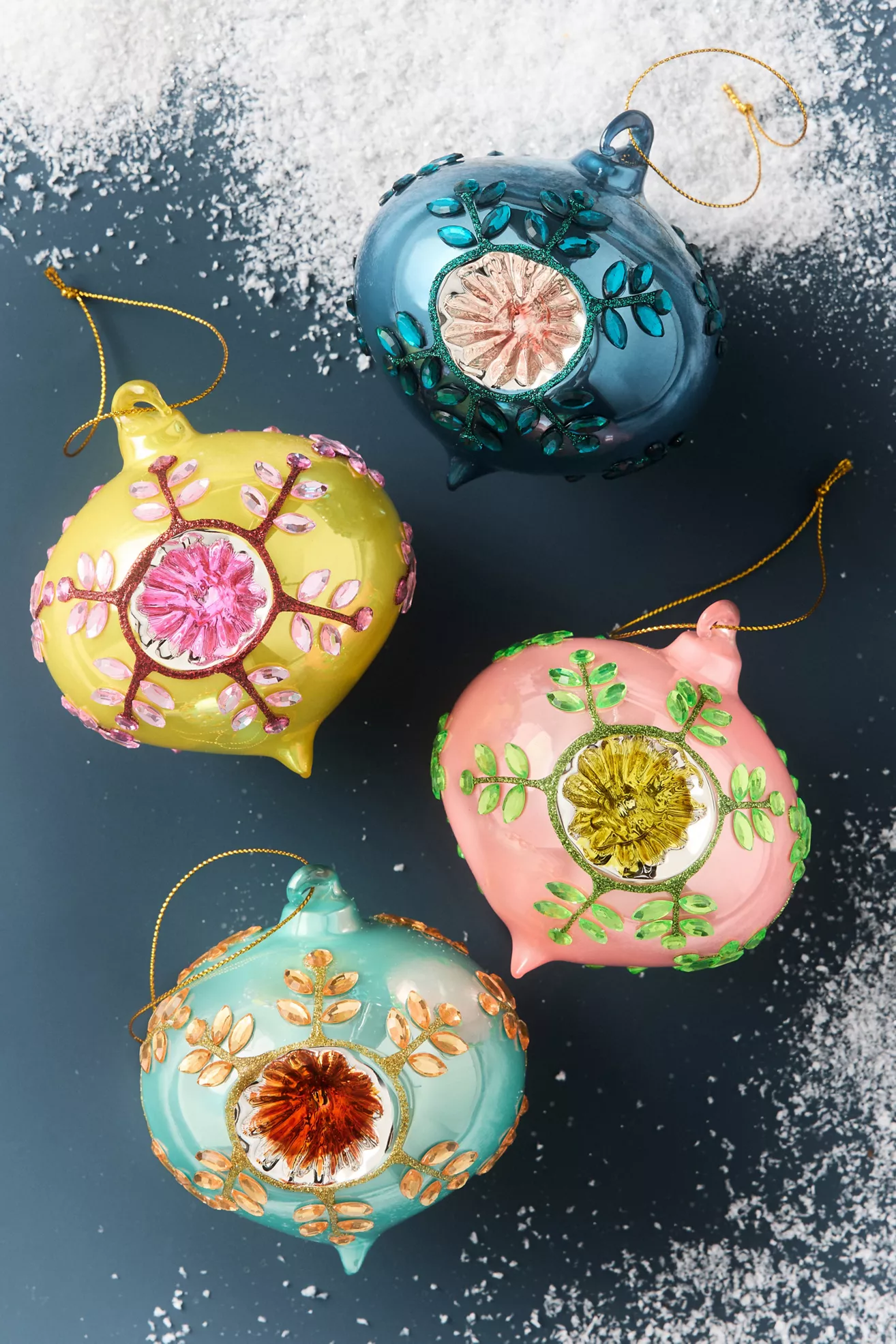 Vintaged Jeweled Bauble Ornament - thumbnail 4