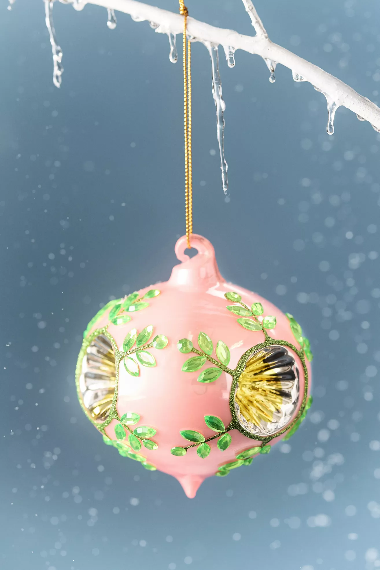 Vintaged Jeweled Bauble Ornament - thumbnail 3