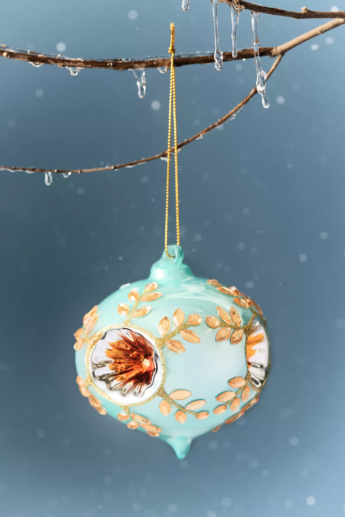 Vintaged Jeweled Bauble Ornament - thumbnail 7