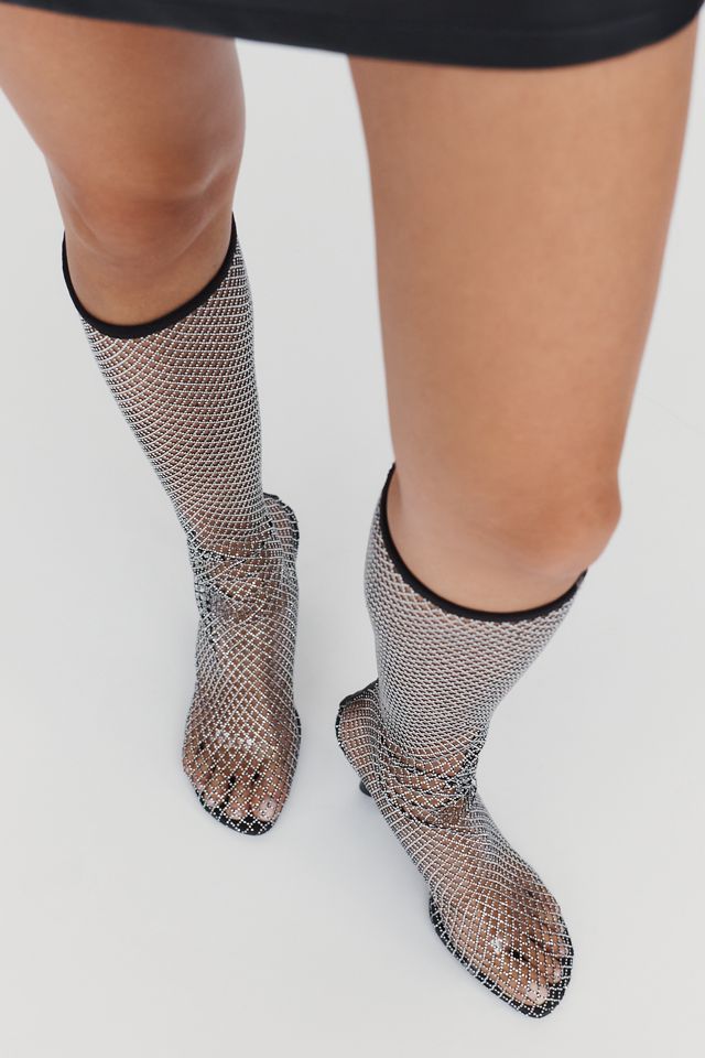 Lola Cruz Mesh Sparkle Tall Boots #3