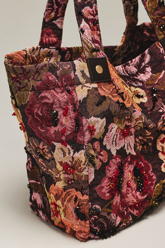 Maeve Floral Beaded Tote Bag #2