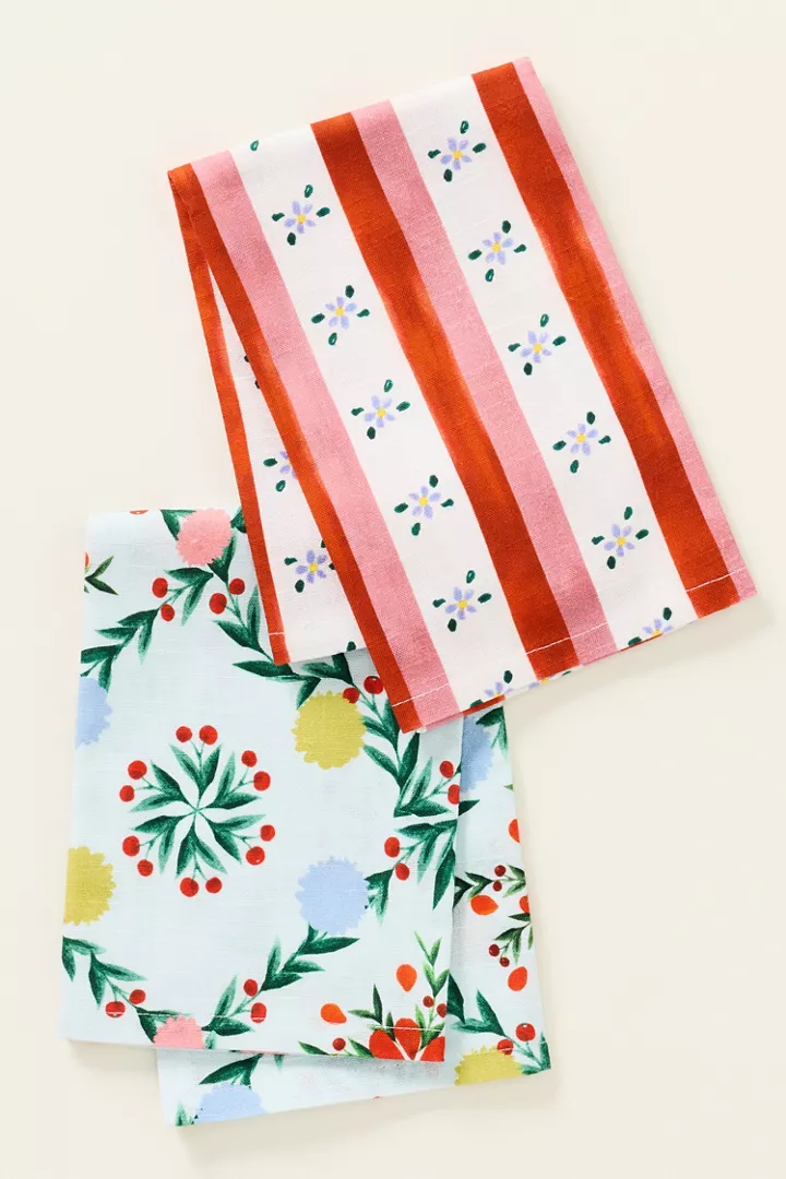Halisa Assorted Napkins, Set of 2 | AnthroHome