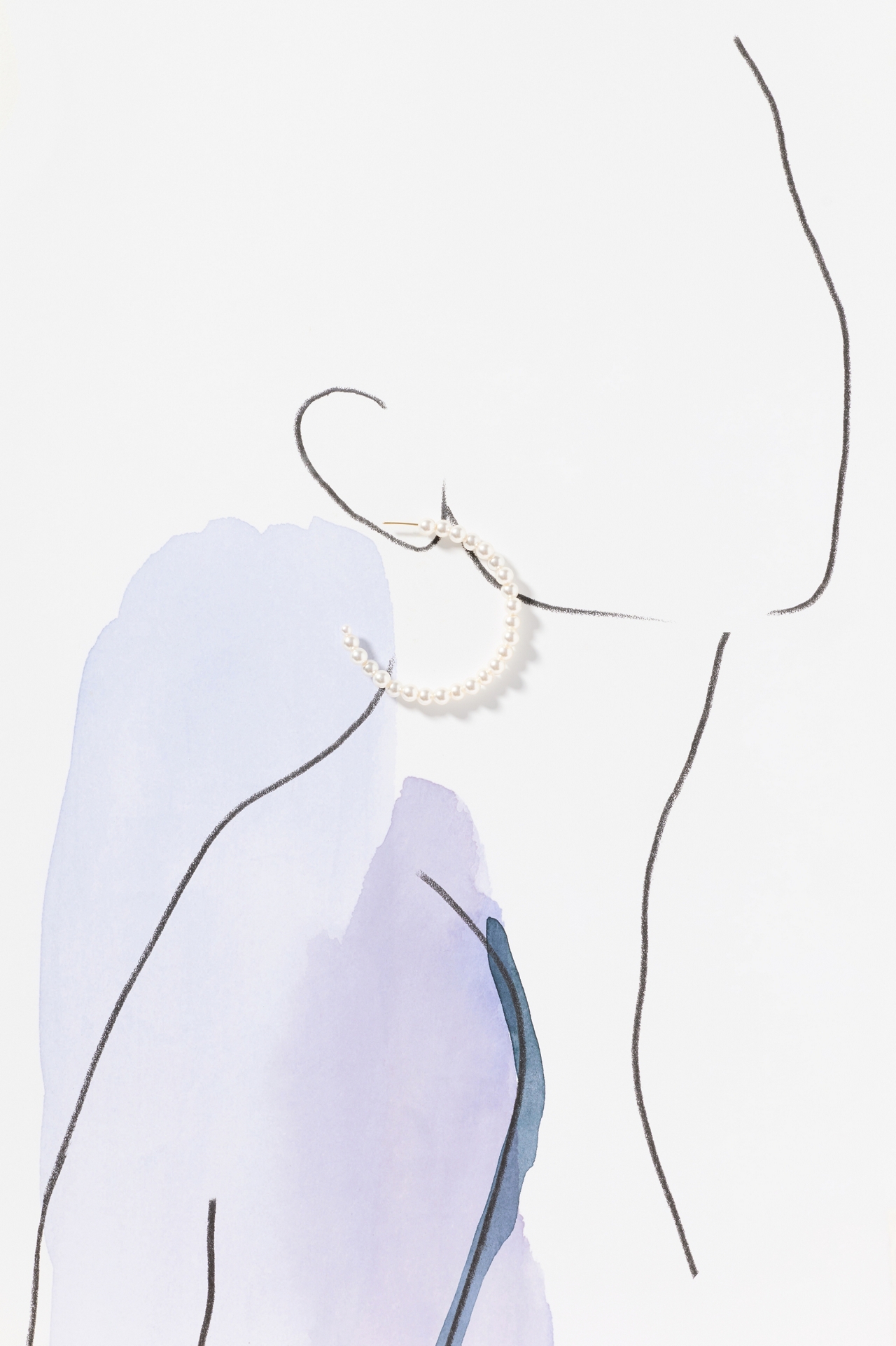 Large Pearl Hoops