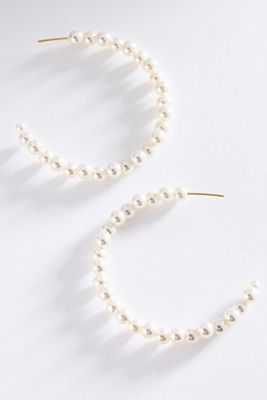 Large Pearl Hoops