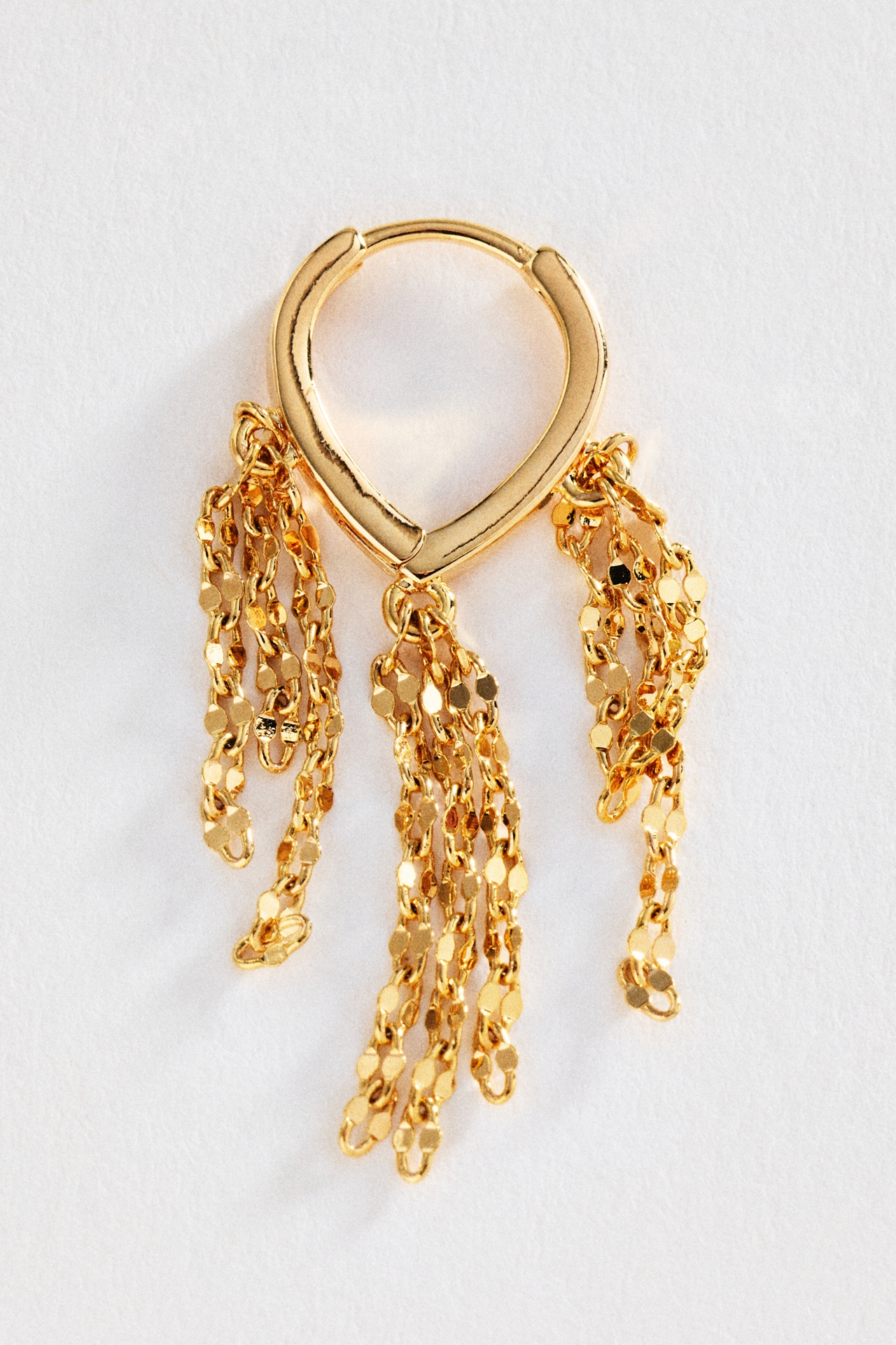 Fringe Huggie Drop Earrings