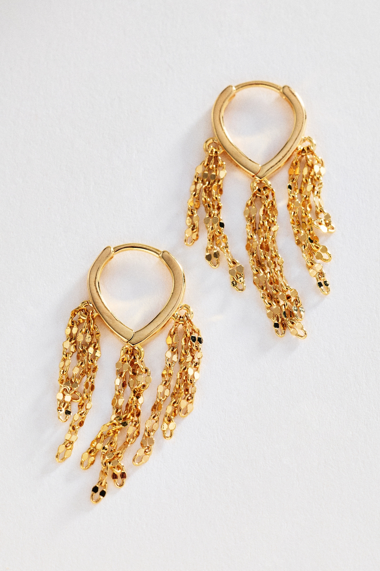 Fringe Huggie Drop Earrings