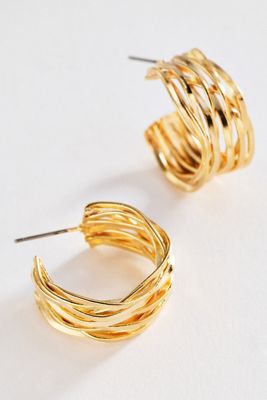 Textured Metal Hoop Earrings