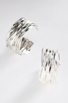 Textured Metal Hoop Earrings