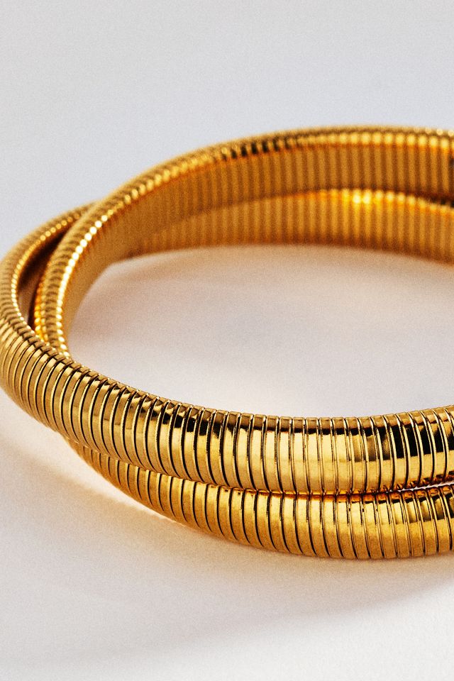 By Anthropologie Textured Metal Bracelet #1