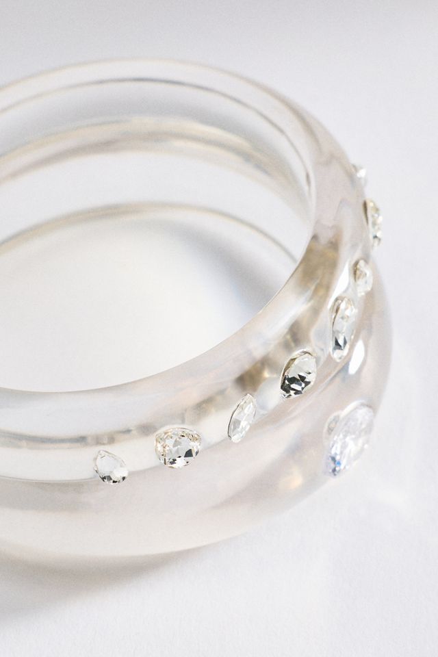 Tortoise Encrusted Bangles, Set of 2 #1