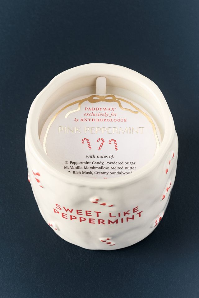 Paddywax Candy Cane Sweet Like Peppermint Ceramic Candle #1