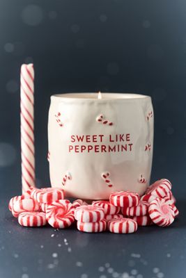 Paddywax Sweet Like Peppermint Gourmand Pink Peppermint Ceramic Candle