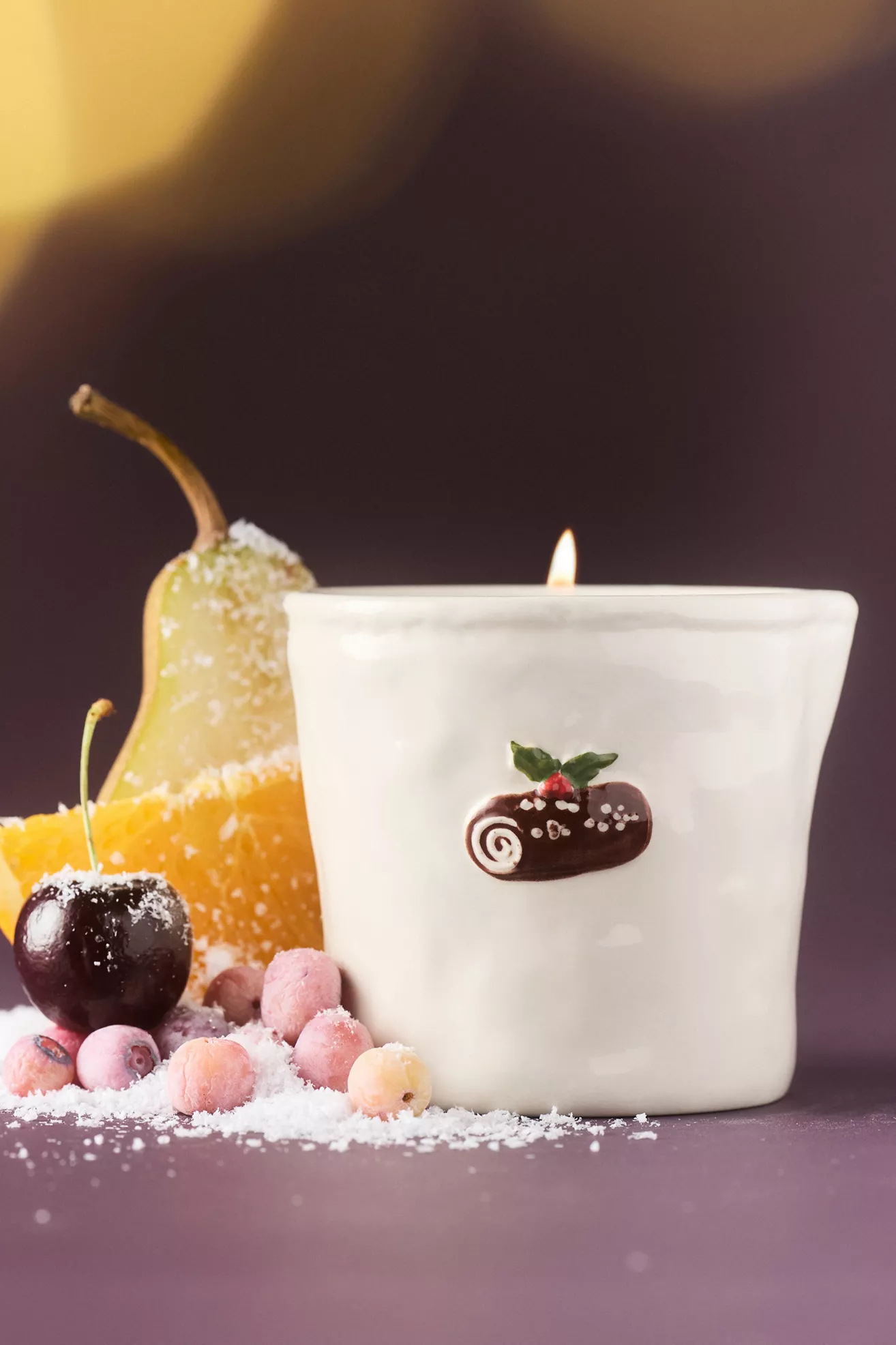 Paddywax Bistro Yule Log Icon Ceramic Candle