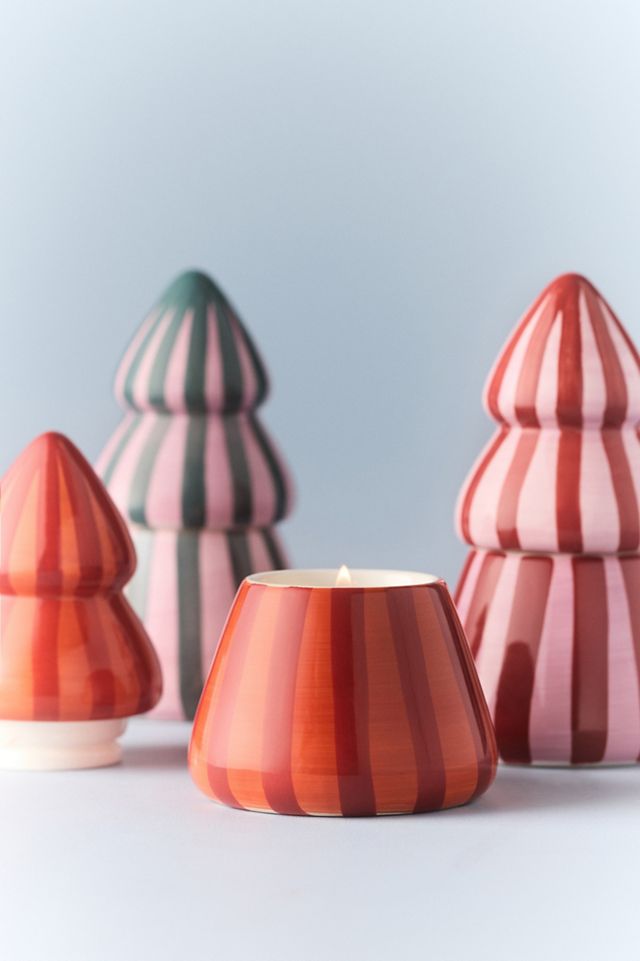 Paddywax Gourmand Pink Peppermint Figural Tree Ceramic Candle #1