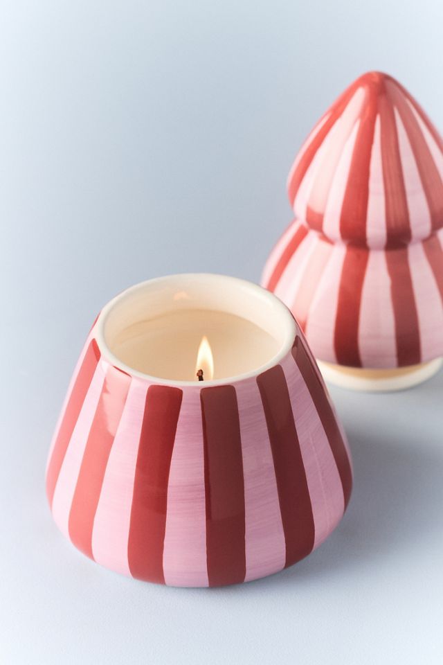 Paddywax Gourmand Pink Peppermint Figural Tree Ceramic Candle #2