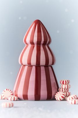 Paddywax Gourmand Pink Peppermint Figural Tree Ceramic Candle