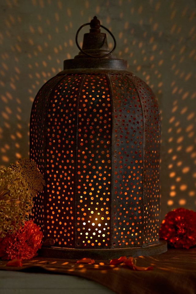 Punched Galvanized Iron Lantern #3