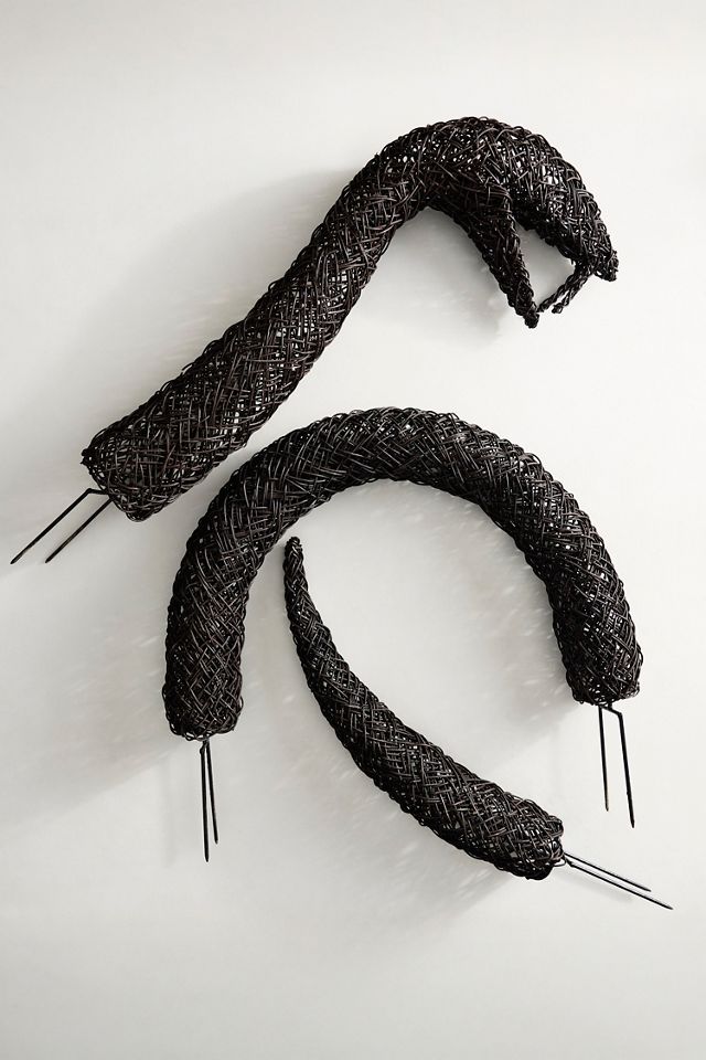 Giant Woven Rattan Snake Garden Stake Set #3