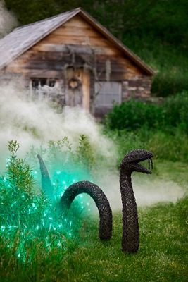 Terrain Giant Woven Rattan Snake Garden Stake Set