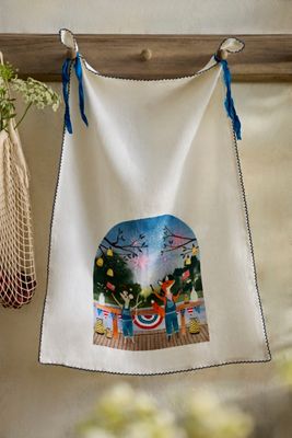 May We Fly Americana Critters Linen Dish Towel