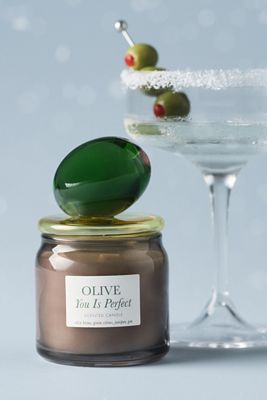 Olive You Is Perfect Fresh Dirty Martini Lidded Glass Candle