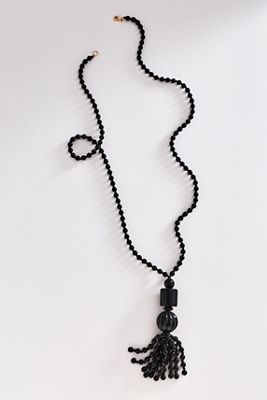 Beaded Tassel Pendant Necklace