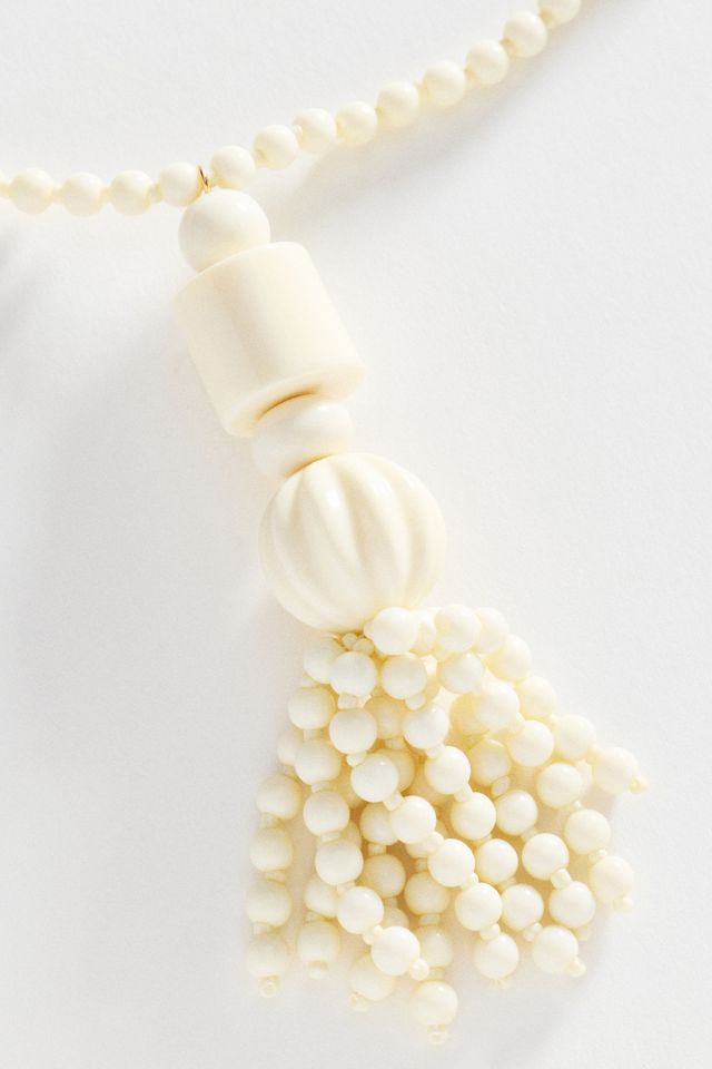 Beaded Tassel Pendant Necklace #2