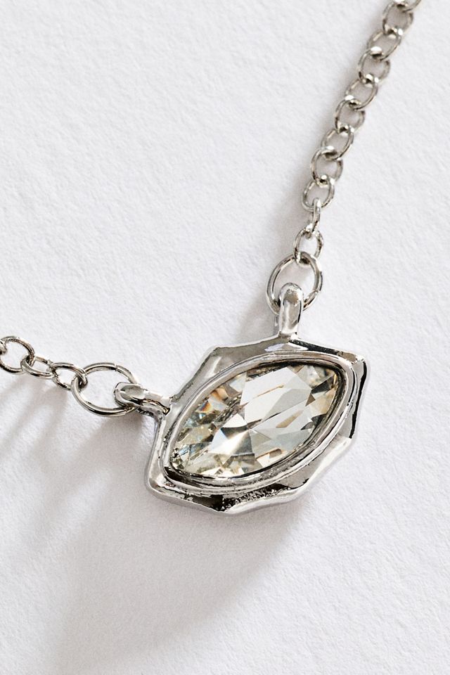 Bezel-Set Crystal Pendant Necklace #1
